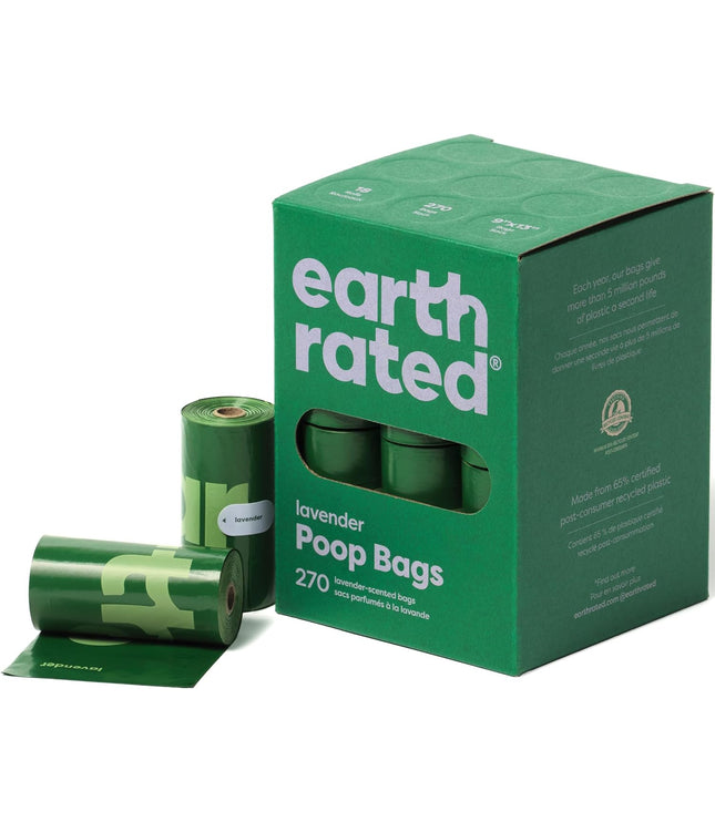 Dog Poo Bags, Guaranteed Leak Proof and Extra Thick Waste Bag Refill Rolls for Dogs, Lavender Scented, 270 Count