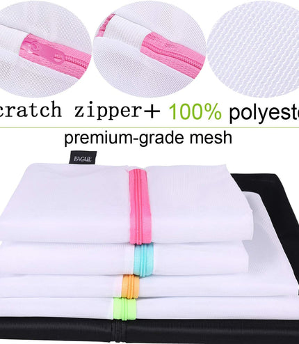 Mesh Laundry Bags, Washing Machine Wash Bags, Reusable and Durable Mesh Wash Bags for Delicate Blouse, Hosiery, Underwear, Bra, Lingerie and Baby Clothes, Great for Travel Storage Organization