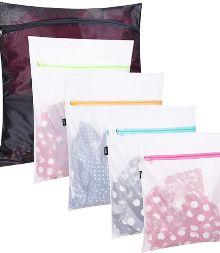 Mesh Laundry Bags, Washing Machine Wash Bags, Reusable and Durable Mesh Wash Bags for Delicate Blouse, Hosiery, Underwear, Bra, Lingerie and Baby Clothes, Great for Travel Storage Organization