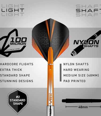 Amberjack Tungsten Darts Set with Darts Flights & Dart Stems (Shafts) – Professional 90% Tungsten Premium Darts Set – Available in 22G, 23G, 24G, 25G, 26G, 27G, 28G, 30G