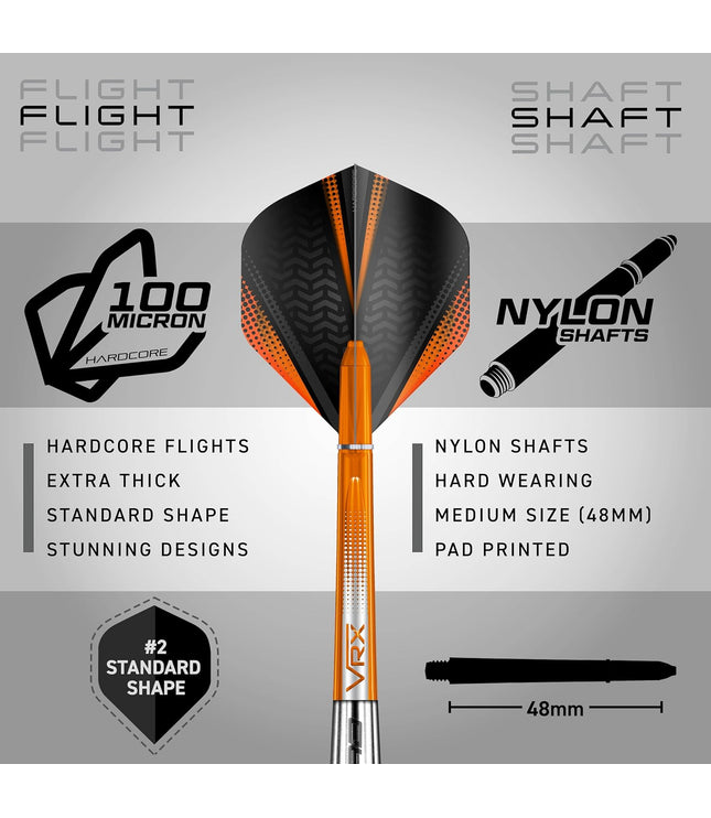 Amberjack Tungsten Darts Set with Darts Flights & Dart Stems (Shafts) – Professional 90% Tungsten Premium Darts Set – Available in 22G, 23G, 24G, 25G, 26G, 27G, 28G, 30G