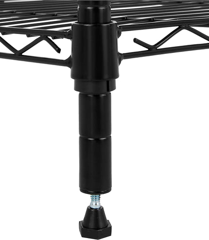 4-Shelf Storage Unit with Height Adjustable Shelves and Levelling Feet, 640 Kg Max Weight, Black, 35.6 Cm D X 91.4 Cm W X 137.1 Cm H