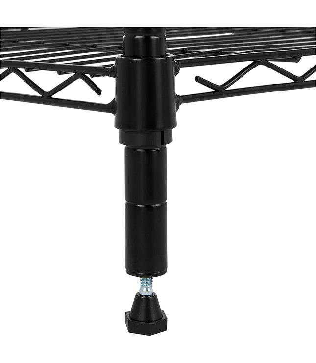 4-Shelf Storage Unit with Height Adjustable Shelves and Levelling Feet, 640 Kg Max Weight, Black, 35.6 Cm D X 91.4 Cm W X 137.1 Cm H