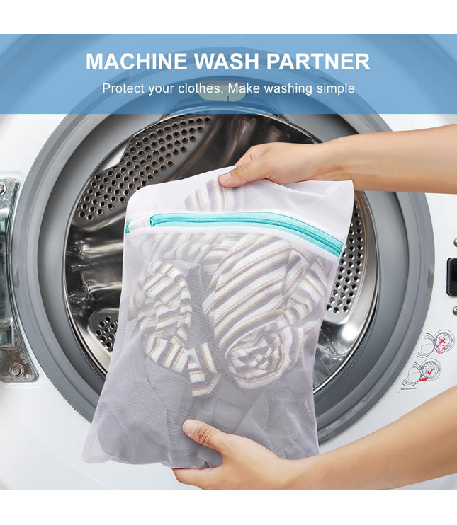 Mesh Laundry Bags, Washing Machine Wash Bags, Reusable and Durable Mesh Wash Bags for Delicate Blouse, Hosiery, Underwear, Bra, Lingerie and Baby Clothes, Great for Travel Storage Organization