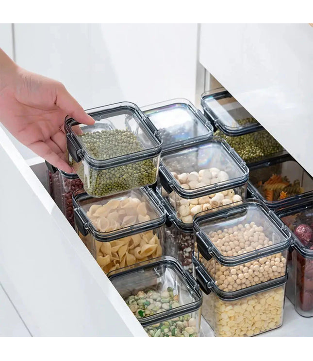 Multipurpose Food Storage Containers Set - Clear Jars with Lids for Cereal, Candy, and Dry Goods