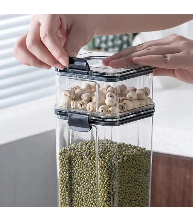 Multipurpose Food Storage Containers Set - Clear Jars with Lids for Cereal, Candy, and Dry Goods