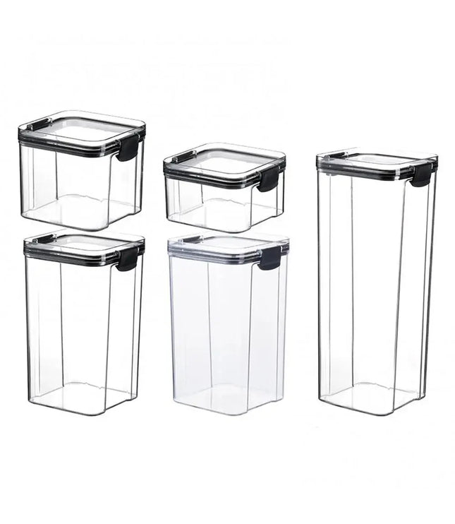 Multipurpose Food Storage Containers Set - Clear Jars with Lids for Cereal, Candy, and Dry Goods