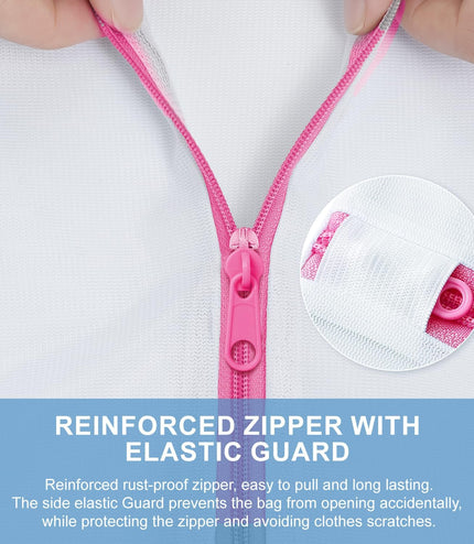 Mesh Laundry Bags, Washing Machine Wash Bags, Reusable and Durable Mesh Wash Bags for Delicate Blouse, Hosiery, Underwear, Bra, Lingerie and Baby Clothes, Great for Travel Storage Organization